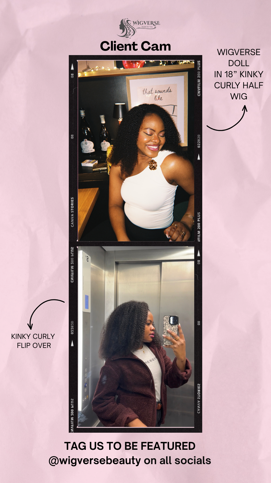 Kinky curly flip over