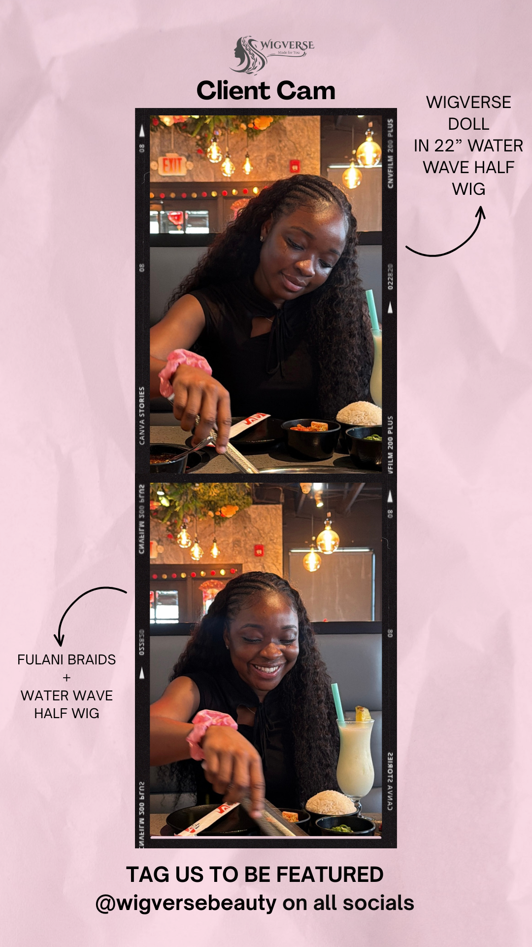 22 inch waterwave half wig