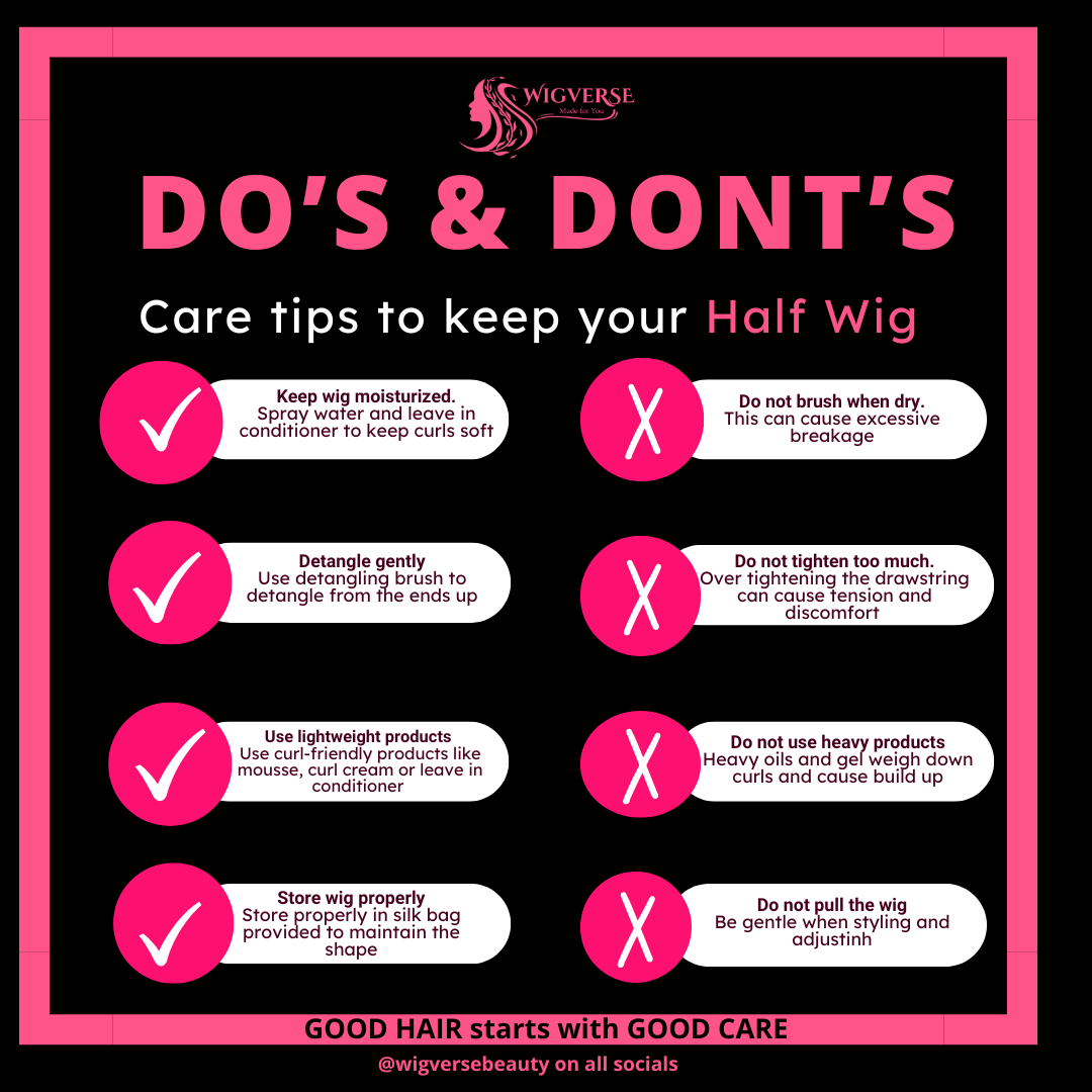 WigVerse half wig do's and don'ts care guide